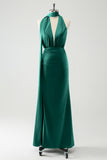 Peacock Sheath V-Neck Backless Wedding Guest Dress with Slit