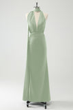 Peacock Sheath V-Neck Backless Wedding Guest Dress with Slit