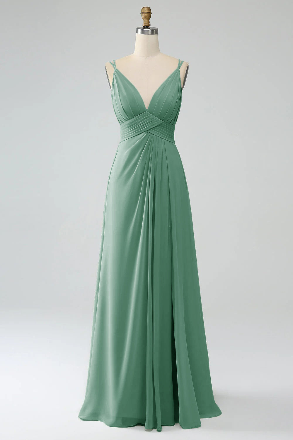 ZAPAKA Women Dusty Blue Bridesmaid Dress A-Line Spaghetti Straps Pleated Chiffon Long Wedding Guest Dress ZAPAKA NZ ZAPAKA Women Dusty Blue Bridesmaid Dress A-Line Spaghetti Straps Pleated Chiffon Long Wedding Guest Dress ZAPAKA NZ