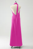 Peacock Sheath V-Neck Backless Wedding Guest Dress with Slit