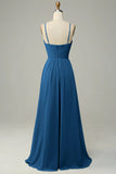 Spaghetti Straps Sleeveless Lvory Bridesmaid Dress