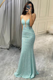 Sequins Sparkly Mermaid Ball Dress with Slit
