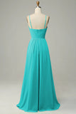 Spaghetti Straps Sleeveless Lvory Bridesmaid Dress