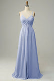 Spaghetti Straps Sleeveless Lvory Bridesmaid Dress