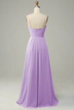 Spaghetti Straps Sleeveless Lvory Bridesmaid Dress