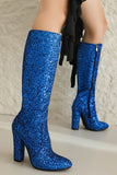 Sparkly Blue High Heel Cowgirl Boots