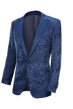 Peak Lapel Black Jacquard Men's Prom Suits