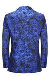 Peak Lapel Jacquard Royal Blue Single Breasted Men's Prom Blazer