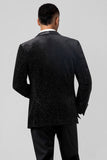 Black 3 Piece Shawl Lapel One Button Men's Wedding Suits