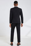 Black Notched Lapel Men's Suits