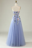 A Line Sweetheart Lavender Long Ball Dress with Appliques