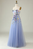 A Line Sweetheart Lavender Long Ball Dress with Appliques