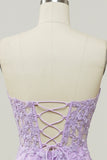 Purple Sweetheart Neck Mermaid Ball Dress With Appliques
