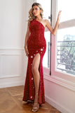 Fuchsia Stars Sequins Ball Dress
