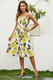 Lemon Print Summer Vintage Dress