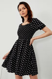 Vintage Black Polka Dots Summer Dress