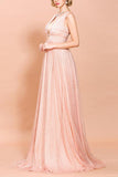 Pink Sequined Long Ball Dress