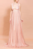 Pink Sequined Long Ball Dress