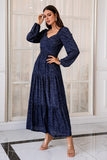 Navy Long Sleeves Mother Dress