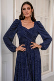 Navy Long Sleeves Mother Dress