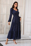 Navy Long Sleeves Mother Dress