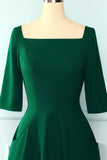 Green Pockets Vintage Dress