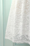 White V-Neck Formal Lace Dress