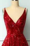 Red Asymmetrical Party Dress