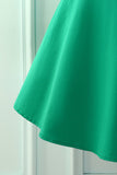 Green Boat Neck 50s Dress