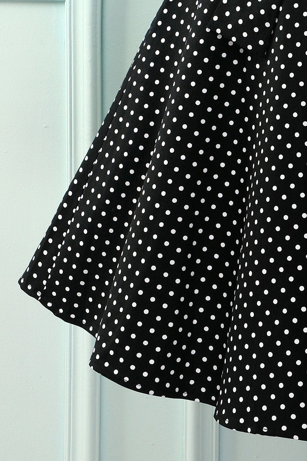 Black White Small Dots V-neck Dress