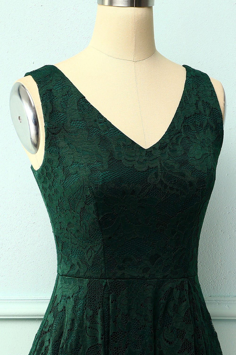 Green Lace Asymmetrical Dress