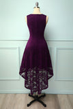 Lace Grape Asymmetrical Dress