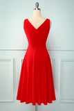 Red Square Neck Dress