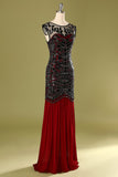 Red and Black 1920s Sequined Flapper Dress