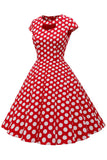 Red Polka Dots 1950s Dress