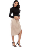 Champagne Asymmetrical Side Slit Skirt