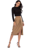 Champagne Asymmetrical Side Slit Skirt