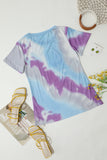 Loose Round Neck Printed Tie Dye T-Shirt