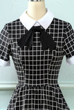 Plaid 1950s Vintage Dress with Bow