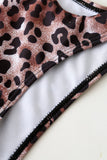 Lace Up Brown Leopard Swimsuit