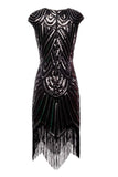 Black Gatsby Glitter Fringe 1920s Plus Size Dress