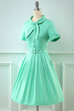 Retro Style Scoop Blue Vintage Dress