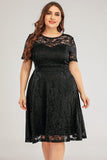 Black Lace Plus Size Formal Dress