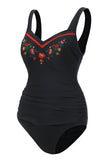 Black Embroidery Swimsuit