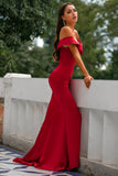 Red Off-Shoulder Ball Dress