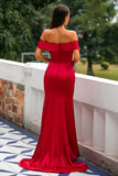 Red Off-Shoulder Ball Dress