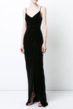Black Velvet Body-Fitting Evening Party Dress