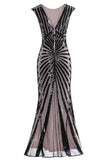 Mermaid Black 1920s Sequined Flapper Dress