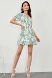 Green Print Summer Dress