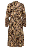 Brown Leopard Printed Casual Dress